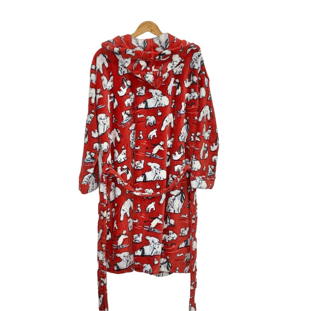 VERA BRADLEY Berry Merry Red Hooded Fleece Robe - Picture 6 of 9